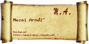 Mezei Arnó névjegykártya
